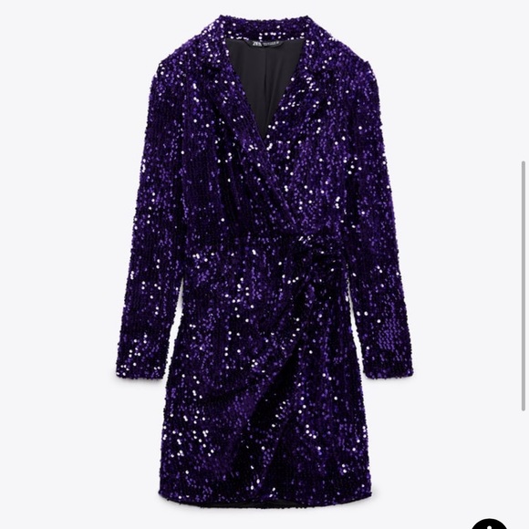 Zara Purple Sequin Blazer Dress - Picture 15 of 16